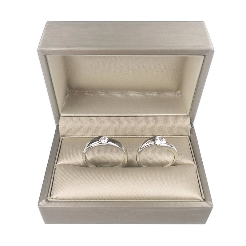 DesignSter Gold Bearer Ring Box â€“ Premium PU Leather Double Rings Box for Wedding Engagement Gift Box - Image 2